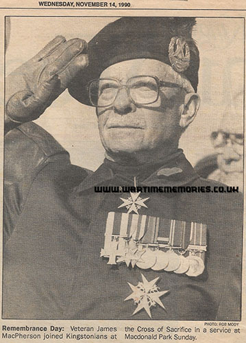 James Macpherson on Remembrance Day, 11th Nov 1990
